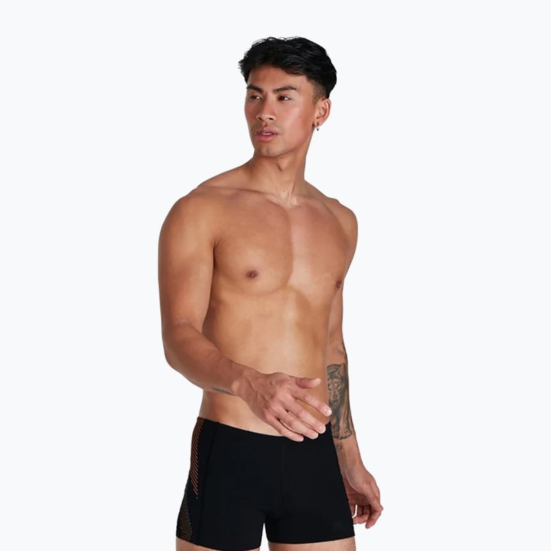 Boxer da bagno Speedo Tech Panel uomo nero/papaya punch/usa charcoal 5