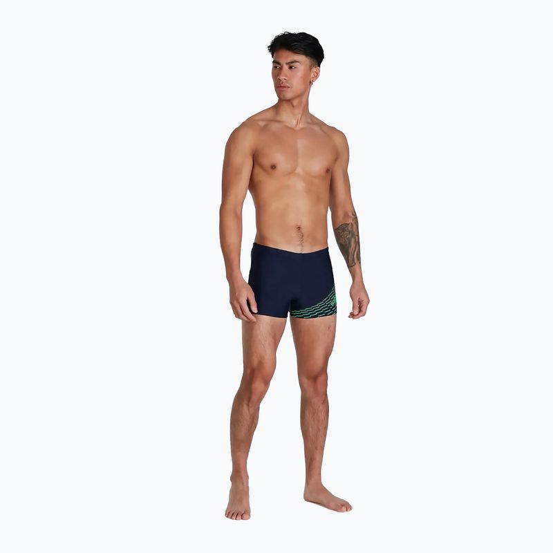 Pantaloncini da bagno Speedo Medley Logo da uomo, colore blu/verde finto 5