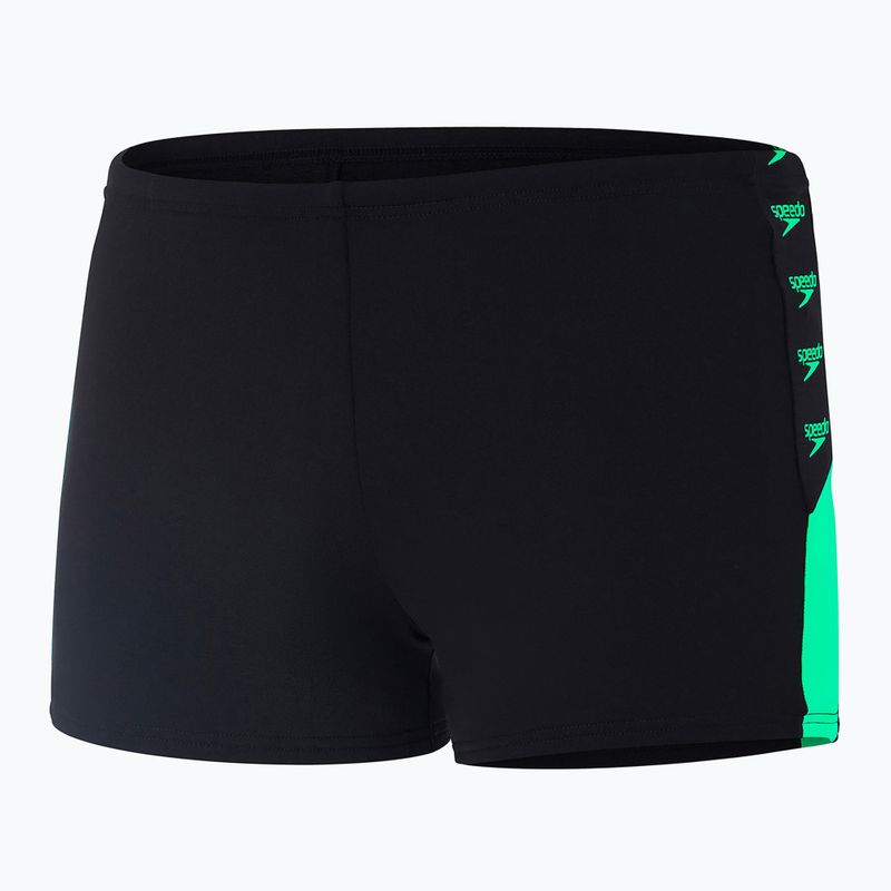 Boxer da bagno Speedo Boom Logo Splice uomo nero/verde finto