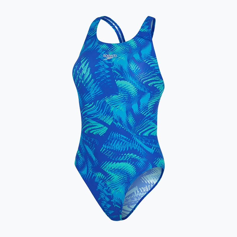 Speedo costume intero donna Allover Powerback blu flame/tile/light adriatic 4