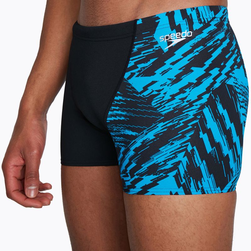 Boxer da bagno Speedo Allover V-Cut da uomo, nero 4