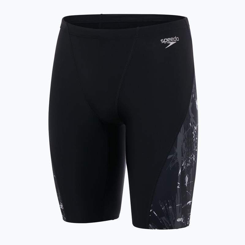 Speedo Uomo Allover V-Cut swim jams nero/usa charcoal/bianco 4