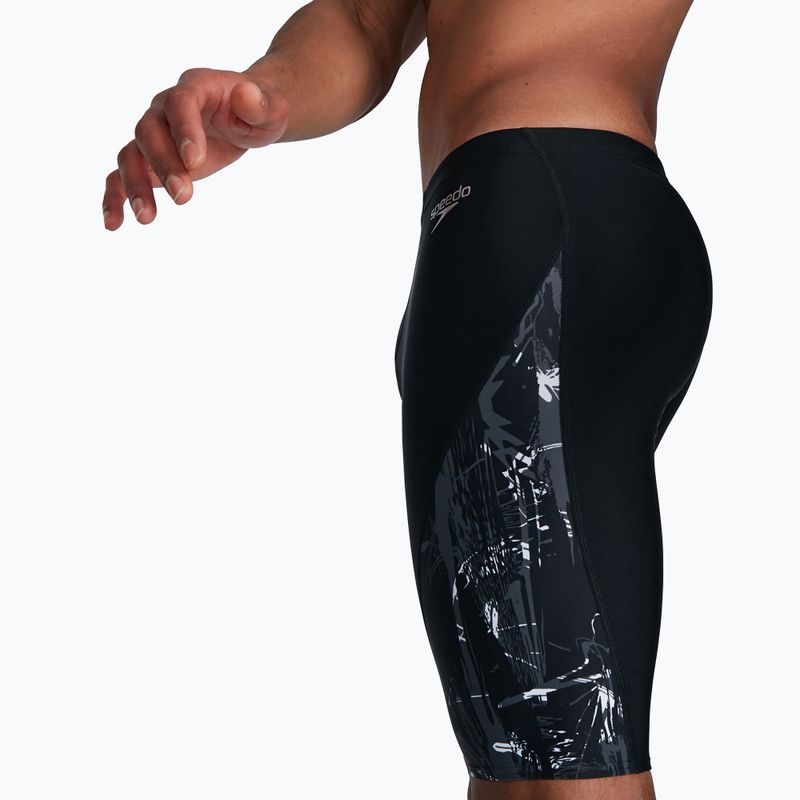 Speedo Uomo Allover V-Cut swim jams nero/usa charcoal/bianco 5