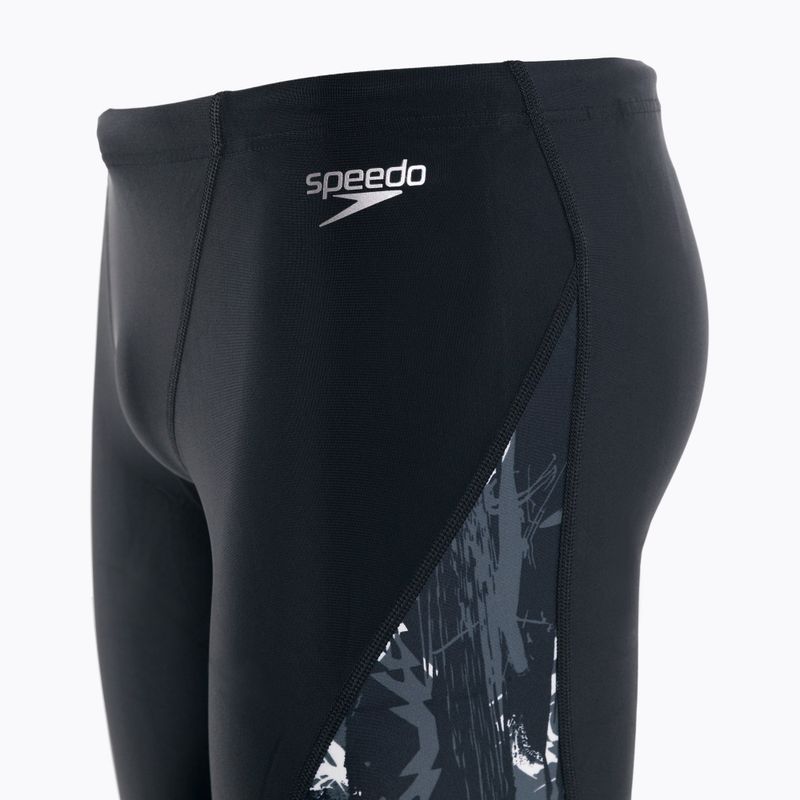Speedo Uomo Allover V-Cut swim jams nero/usa charcoal/bianco 3