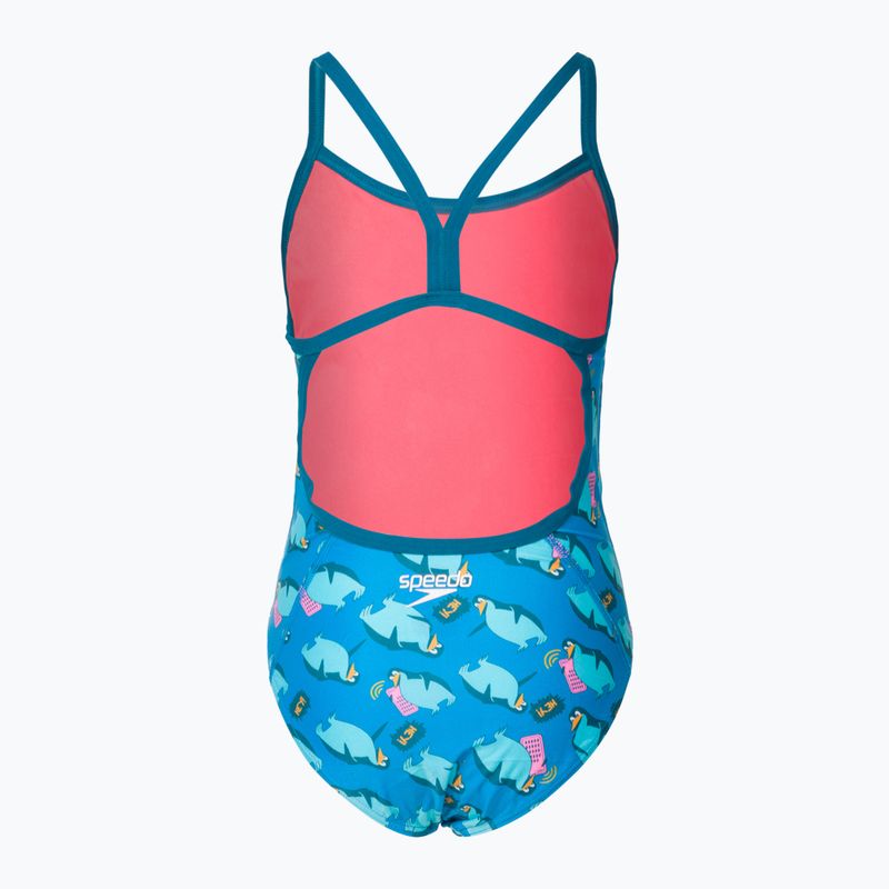 Speedo Flipper Phone Allover V-Back piscina/costume intero leggero per bambini 2