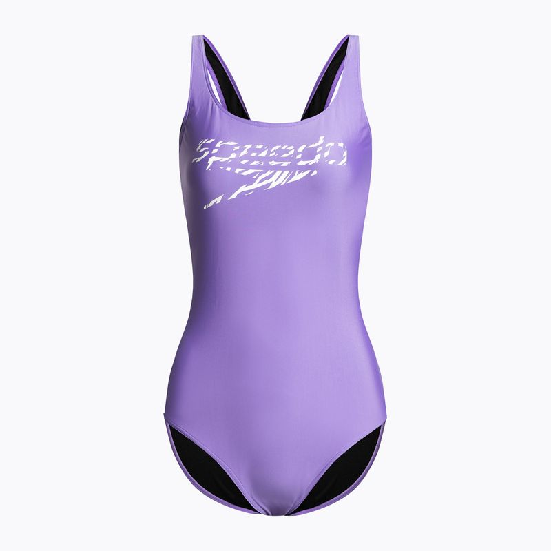 Costume intero Speedo donna Logo Deep U-Back miami lilla/bianco