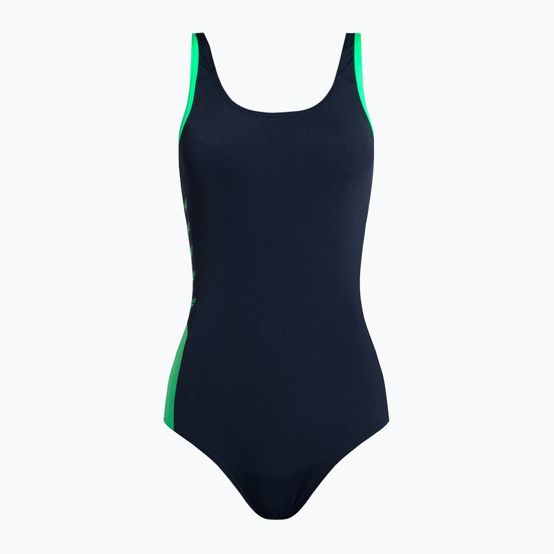 Speedo Boom Logo Splice Muscleback costume intero donna true navy/fake green