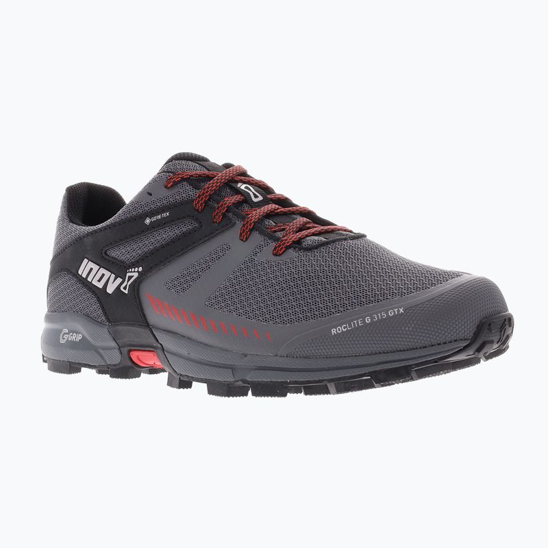 Scarpe da corsa da uomo Inov-8 Roclite G 315 GTX V2 grigio/nero/rosso 11
