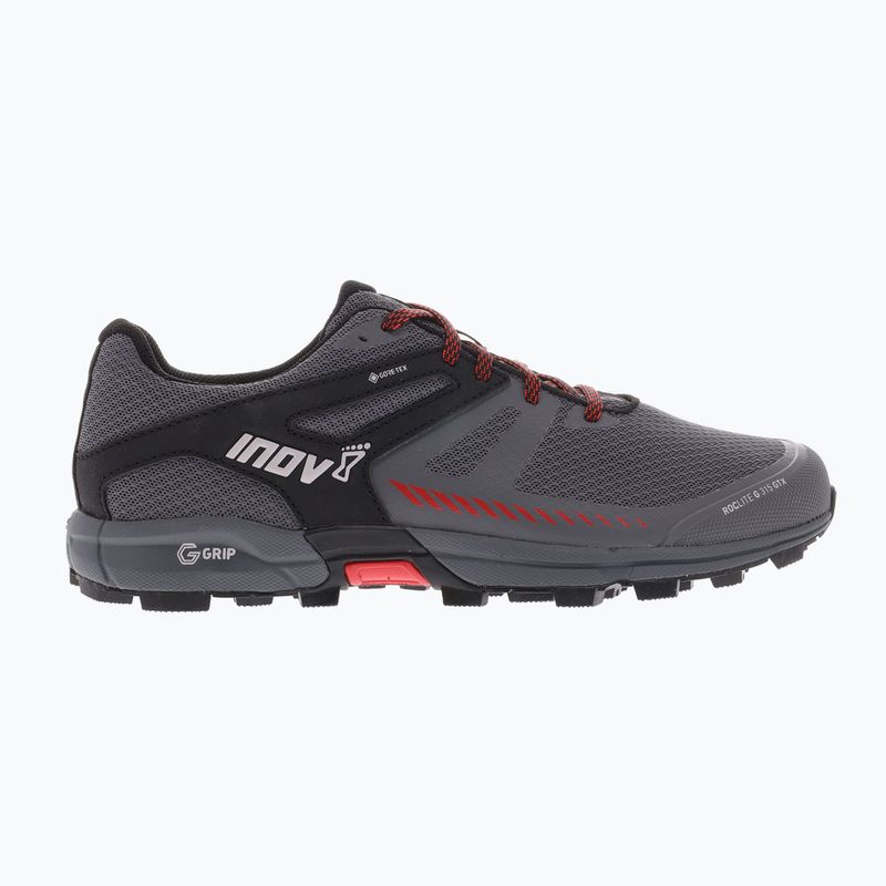 Scarpe da corsa da uomo Inov-8 Roclite G 315 GTX V2 grigio/nero/rosso 12
