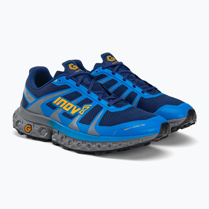 Scarpe da corsa Inov-8 Trailfly Ultra G300 Max da uomo blu/grigio/nectar 4