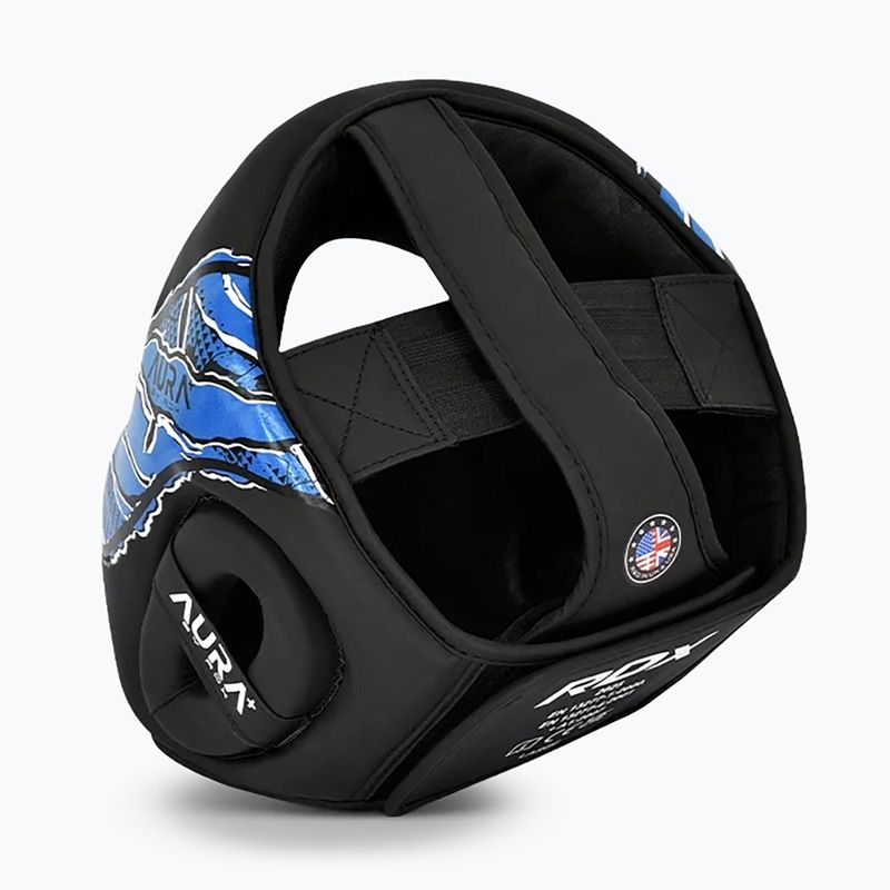 Casco da boxe RDX New Aura F17 Head black/blue 4