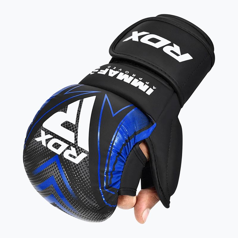 Guantoni da grappling RDX IMMAF Approved Shooted Grappling blue 5