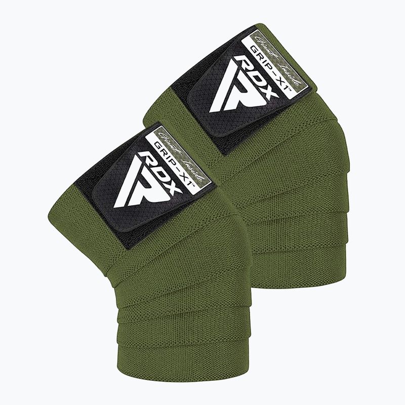 RDX Compression Elasticated Knee Wrap verde militare