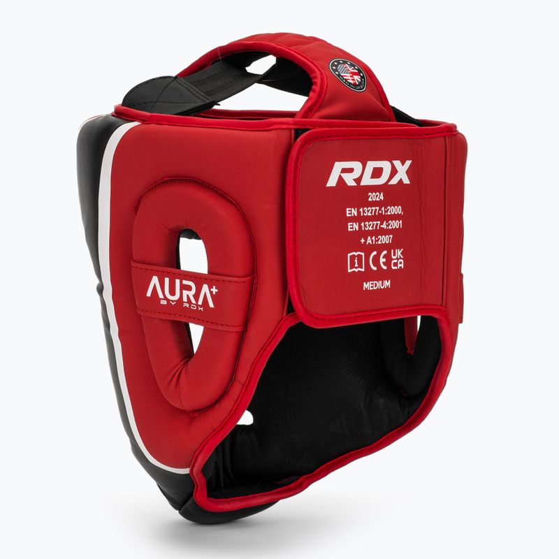 Casco da boxe RDX Head Guard Aura Plus T-17 rosso 3