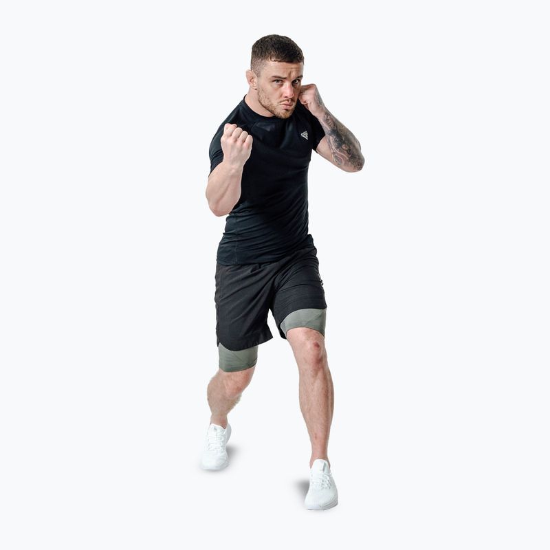 Pantaloncini da allenamento RDX T16 black/grey 2
