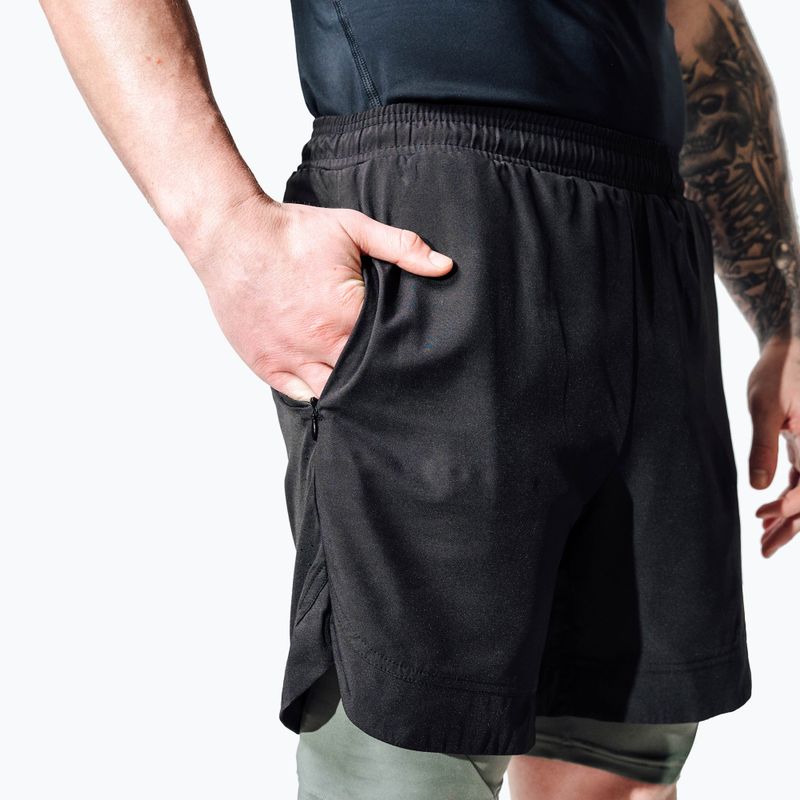 Pantaloncini da allenamento RDX T16 black/grey 5