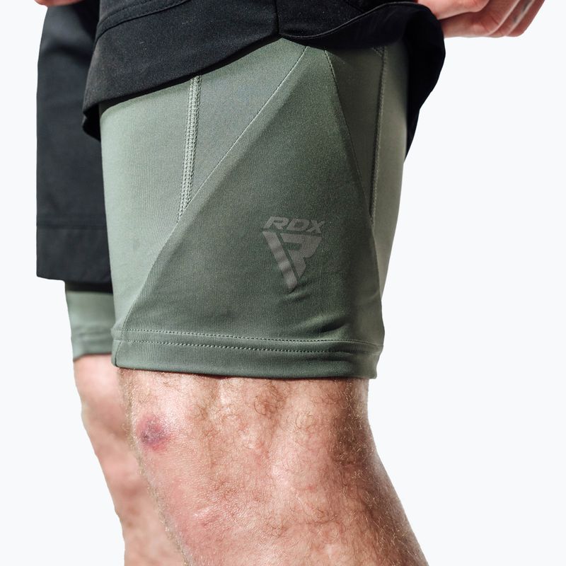 Pantaloncini da allenamento RDX T16 black/grey 7
