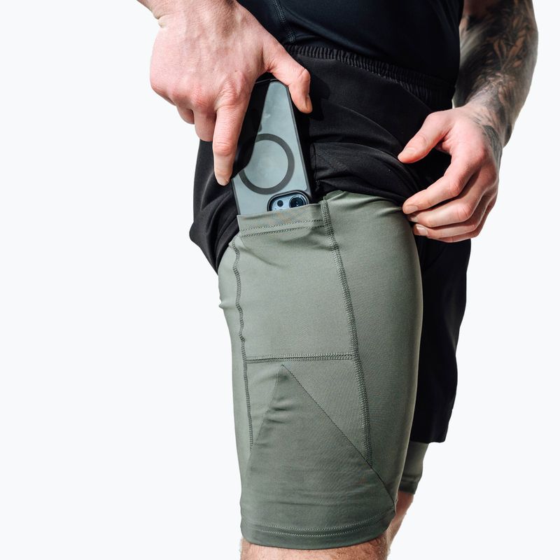 Pantaloncini da allenamento RDX T16 black/grey 8