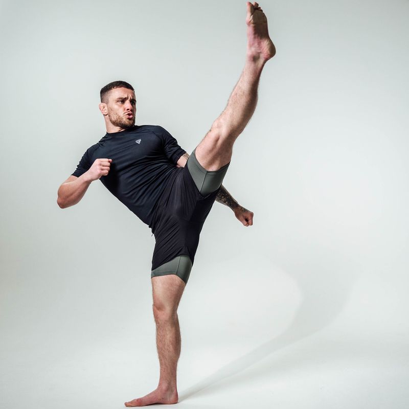 Pantaloncini da allenamento RDX T16 black/grey 13