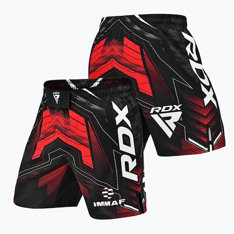 Pantaloncini da allenamento uomo RDX IMMAF Approved MMA Fight & Training red 5