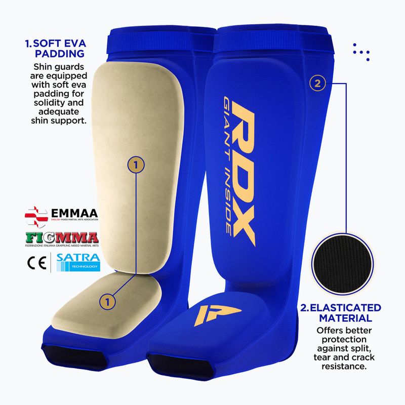 RDX Hosiery Shin Instep Foam blu/bianco protezioni per tibia e piede 3