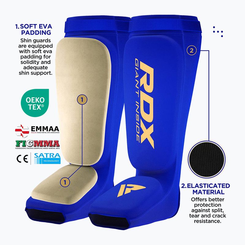 RDX Hosiery Shin Instep Foam blu/bianco protezioni per tibia e piede 4