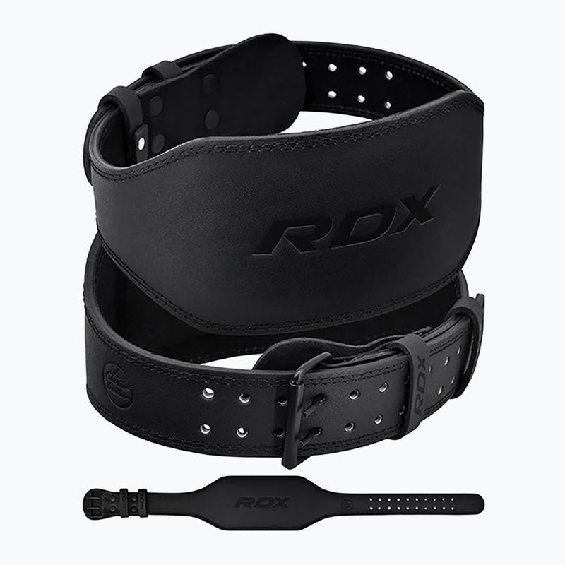 RDX Cintura per sollevamento pesi 6" in pelle nera 2