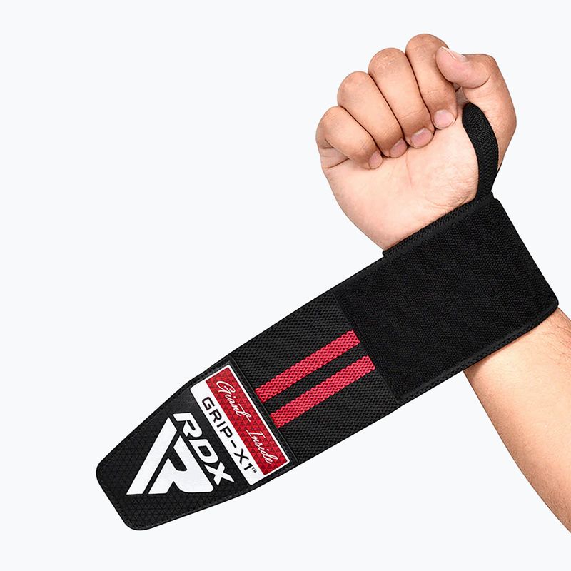 Tutore per polso RDX WR11 Gym Wrist Wrap nero/rosso 4