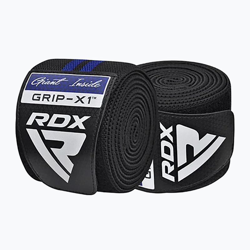 RDX KR11 Gym Knee Wrap protezioni per ginocchia nero/blu 2