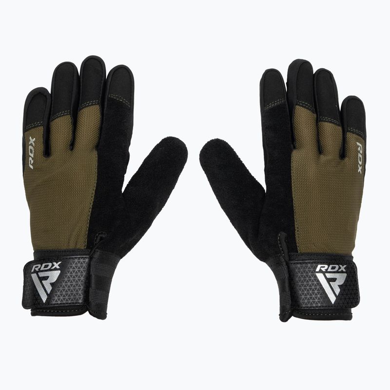 Guanti da allenamento RDX W1F Full Finger verde militare 2
