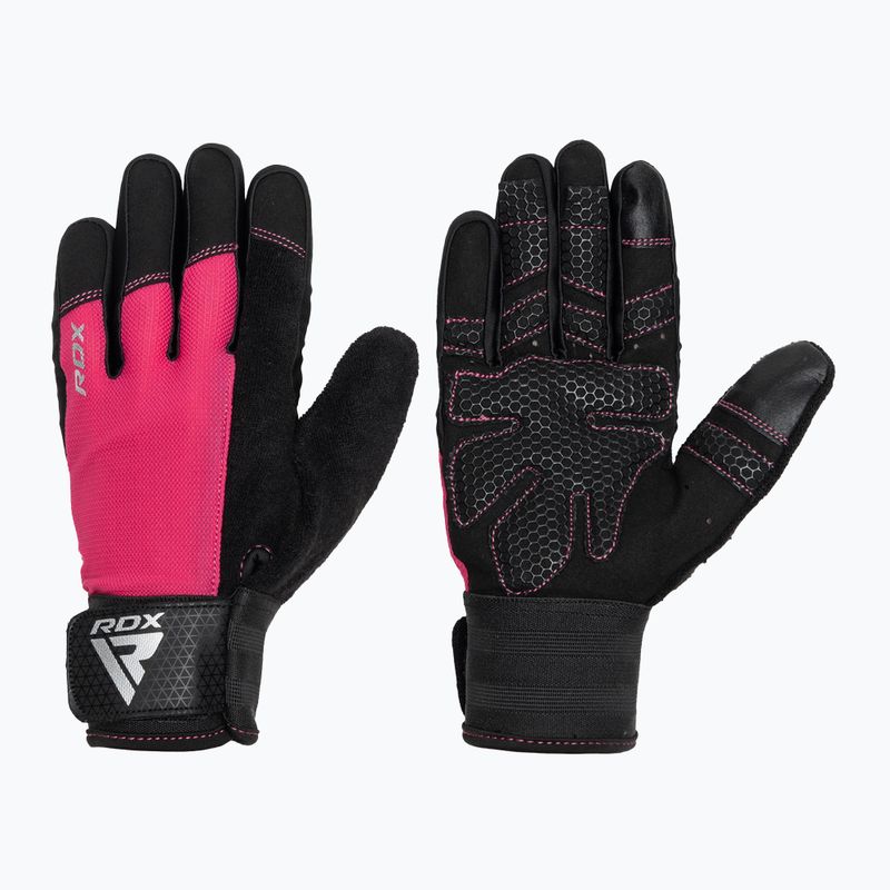 Guanti da allenamento RDX W1F Full Finger rosa
