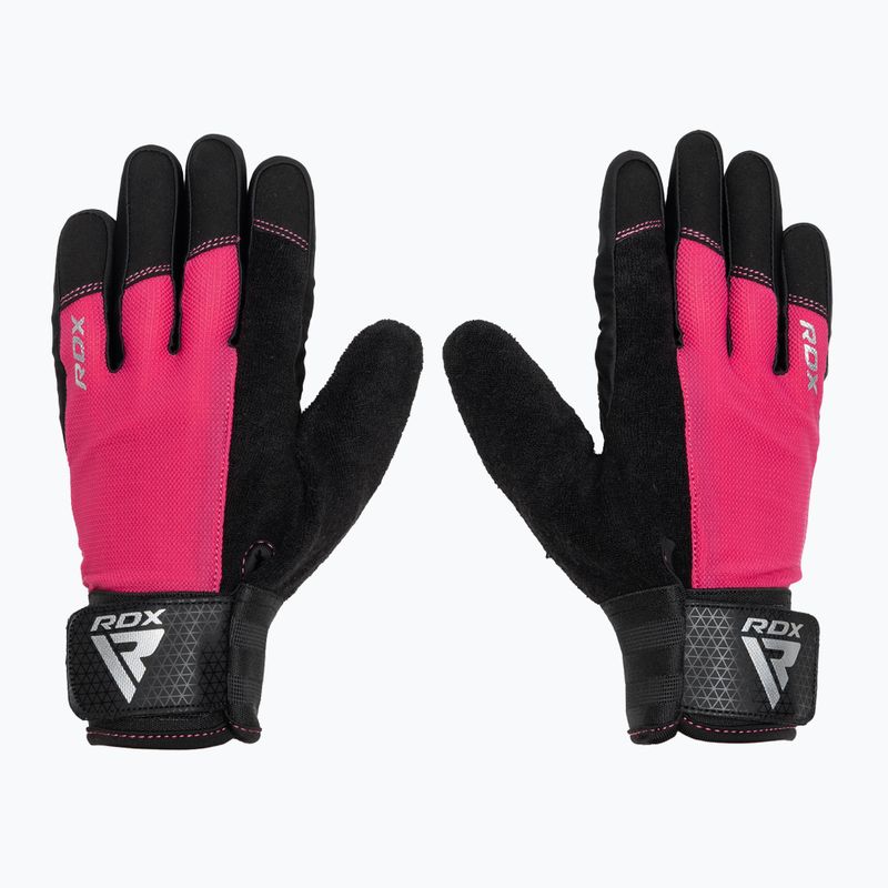 Guanti da allenamento RDX W1F Full Finger rosa 2