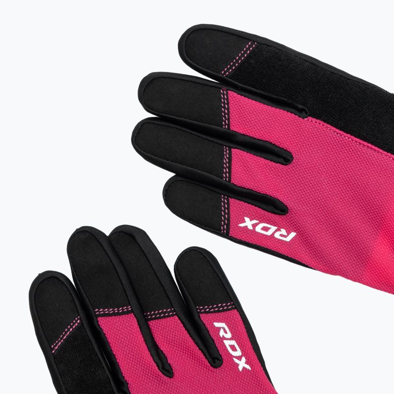 Guanti da allenamento RDX W1F Full Finger rosa 4