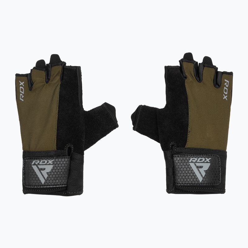 RDX W1H Guanti da allenamento per palestra verde militare 2