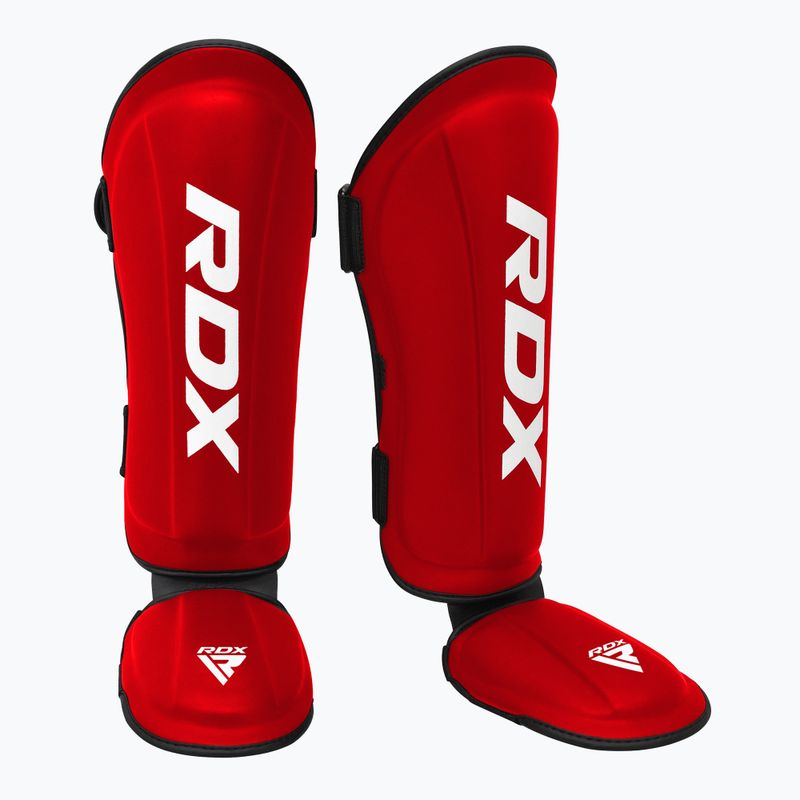 RDX T1 Shin Instep Guards protezioni per tibia e piede rosso/bianco