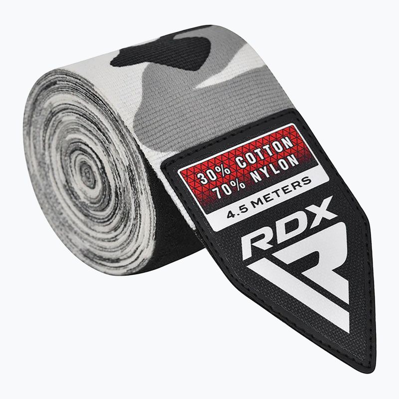 Bende da boxe RDX Hand Wraps Plus grigio mimetico 5