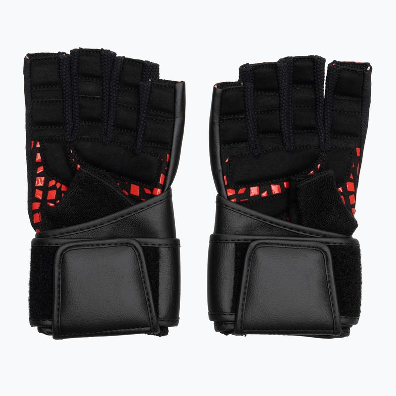 RDX L4 Guanti da allenamento per il sollevamento pesi in pelle rosso/nero 3
