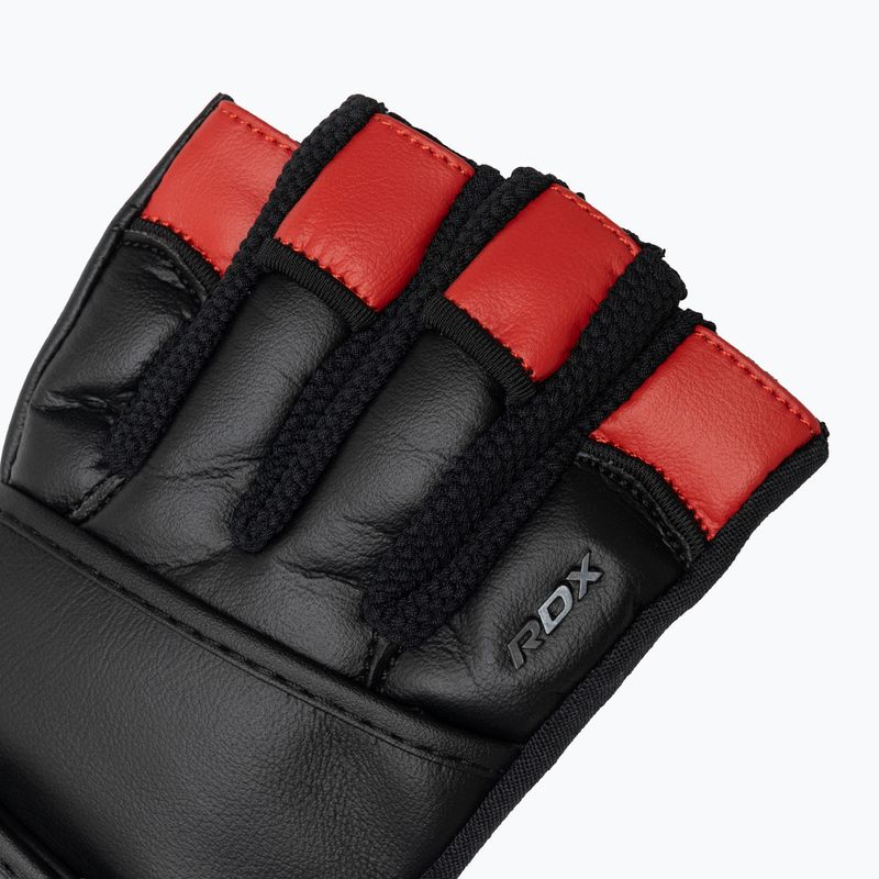 RDX L4 Guanti da allenamento per il sollevamento pesi in pelle rosso/nero 4