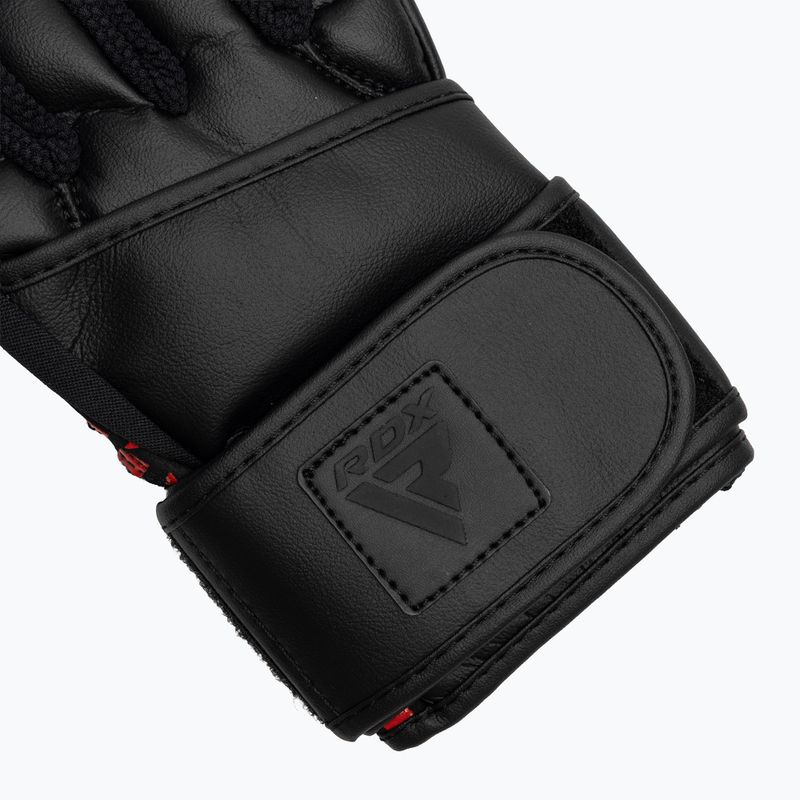 RDX L4 Guanti da allenamento per il sollevamento pesi in pelle rosso/nero 5