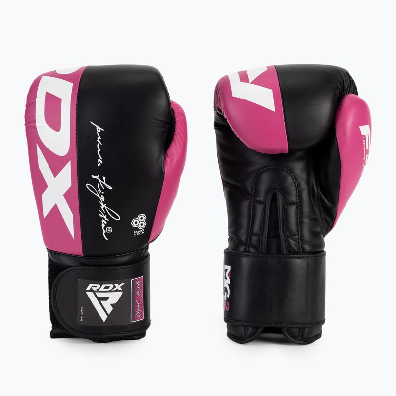Guanti da boxe RDX REX F4 rosa/nero 3