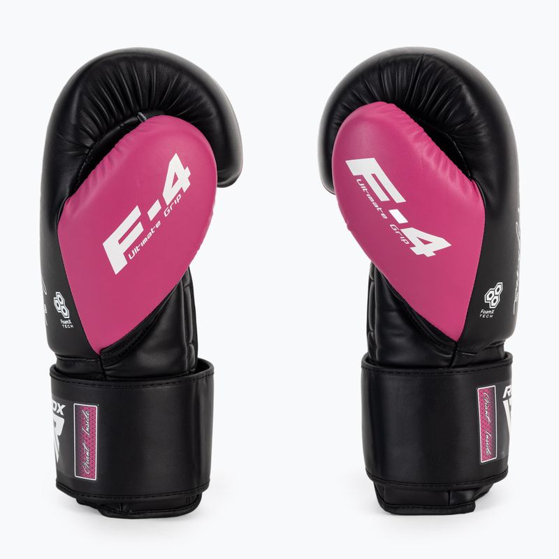 Guanti da boxe RDX REX F4 rosa/nero 4