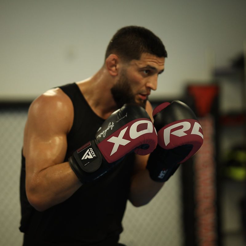 Guanti da boxe RDX REX F4 marrone/blu 8