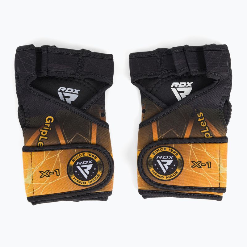 RDX Weight Lifting X1 Guanti da allenamento con cinturino lungo giallo 2