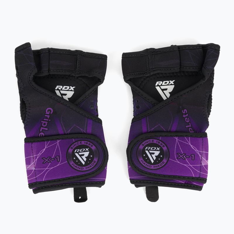 Guanti da allenamento RDX Weight Lifting X1 Long Strap viola 2