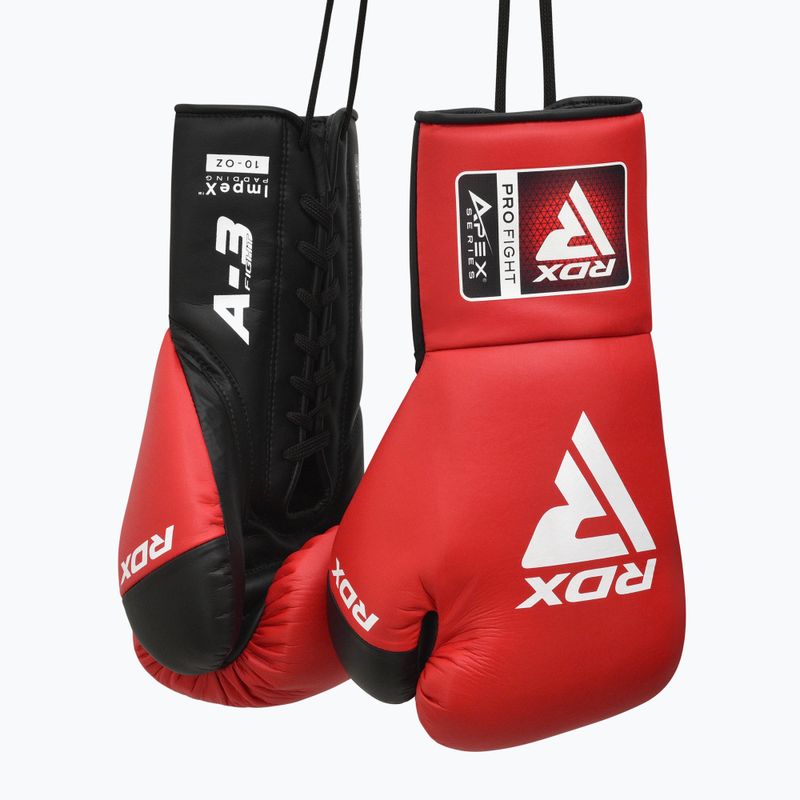 RDX Pro Fight Apex Competition Guantoni da boxe allacciati rosso 4