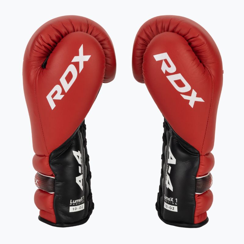 RDX Apex Lace Up Guantoni da boxe per allenamento e sparring rosso 4