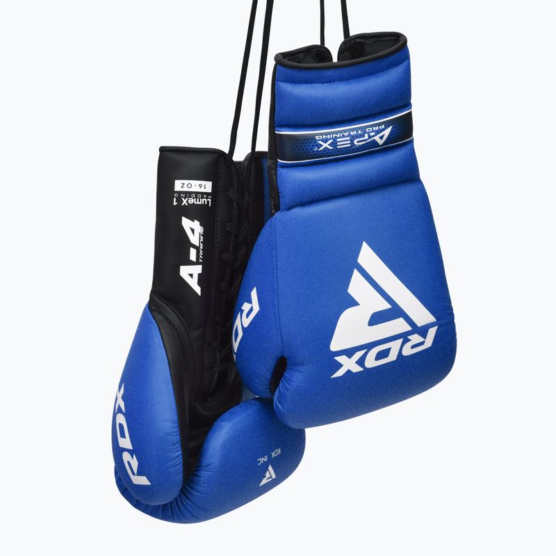 RDX Apex Lace Up Guantoni da boxe per allenamento e sparring blu 4