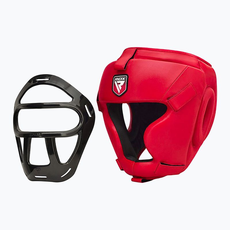 Casco da boxe RDX Guard Grill T1 rosso 7