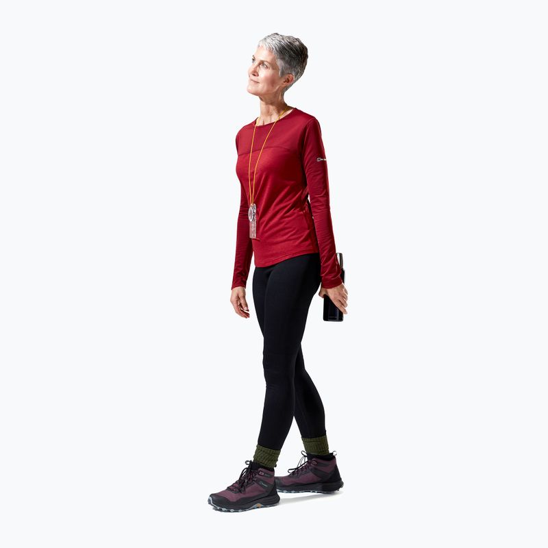 Trekking donna manica lunga Berghaus Voyager Tech Tee Basecrew syrah/red dahlia 2