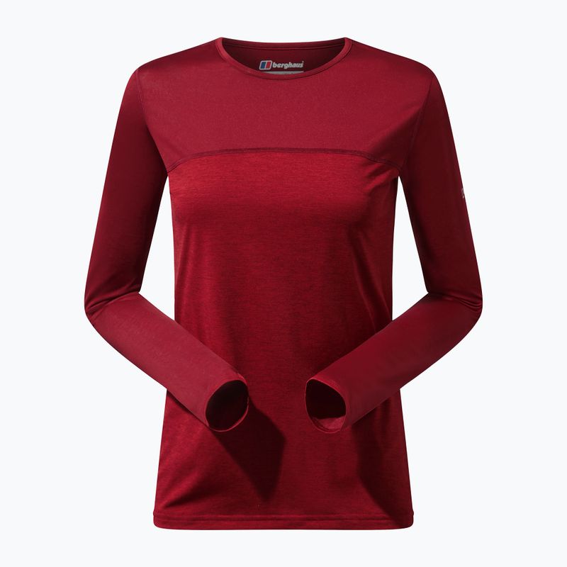 Trekking donna manica lunga Berghaus Voyager Tech Tee Basecrew syrah/red dahlia 9